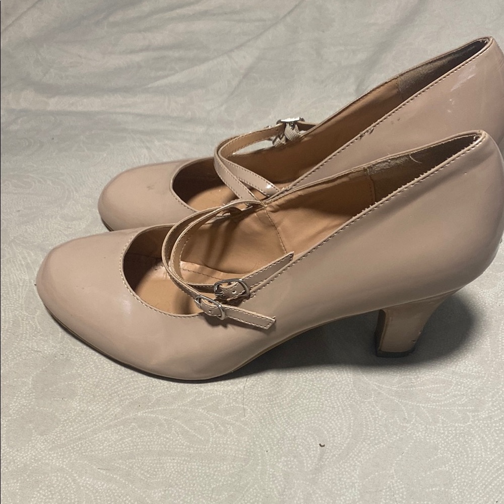 Elegant Beige Mary Jane Heels